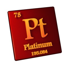 Platinum, chemical element number 78 of the periodic table of the elements