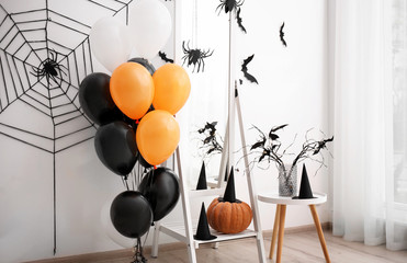 Floor mirror with creative decor for Halloween party indoors