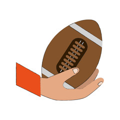 Hand with football ball icon vector illustration graphic design