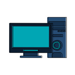 Computer screen and cpu icon vector illustration graphic design
