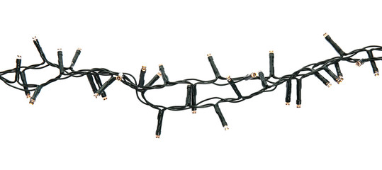 Christmas lights on white background