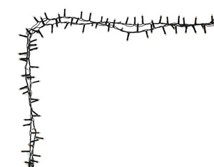 Christmas lights on white background