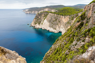 Fototapeta na wymiar View of Keri cape located in the southern part of the island of Zakynthos. Greece.