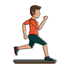 Man running cartoon icon vector illustration graphic design