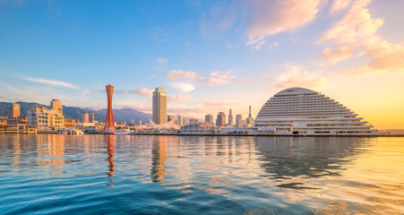 Skyline and Port of Kobe in Japan - obrazy, fototapety, plakaty
