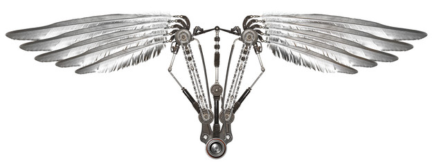 Steampunk wings isolated