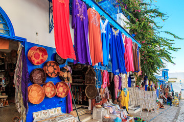 Typical souvenirs on the Tunisian market.
