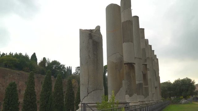 16148_Big_tall_pipes_of_foundation_in_Palatino_in_Rome_in_Italy.mov
