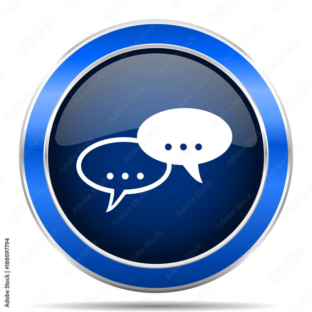 Leinwandbilder forum vector icon. modern design blue silver metallic glossy web and mobile applications button in e