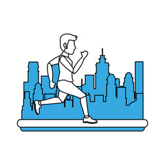 Man running cartoon icon vector illustration graphic design