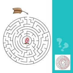 labyrinth with arrows. illustration - game with answer