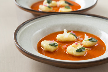 Gnocchi in Roasted Red Pepper Sauce 