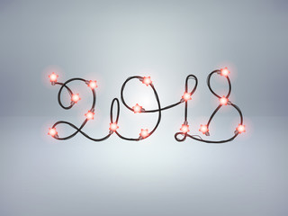 Introducing the New Year. Happy New 2018 vector illustration