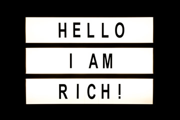 Hello I am rich hanging light box