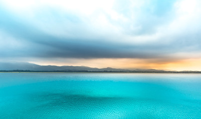 Blue lake nature park background
