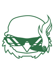 general kopf gesicht militär soldat armee army soldier schießen krieg waffe helm lustig cool eule kauz uhu vogel nacht fliegen comic cartoon clipart