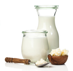 Milk kefir grains. milk kefir, or búlgaros, is a fermented milk drink that originated in the Caucasus Mountains made with kefir 