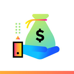 Outline icon profit of finance, banking. Suitable for print design, presentation and design templates