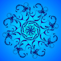 Mandala or fractal abstract background, vector illustration.
