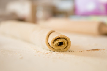 biscuit roulé en préparation 