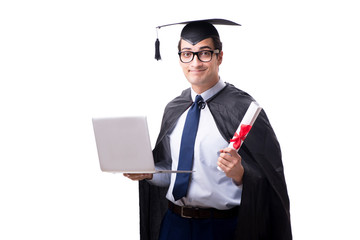 Student graduate isolated on white background