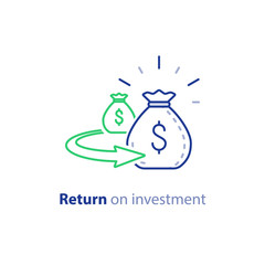 Refinancing concept, financial consolidation, revenue increase, return on long term investment