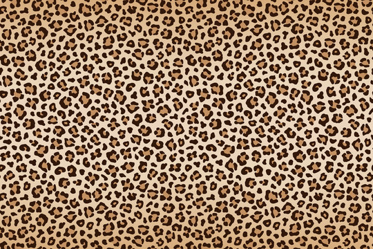 Leopard texture, brown beige with darker border. Vector