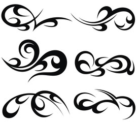 Abstract tribal tattoo patterns