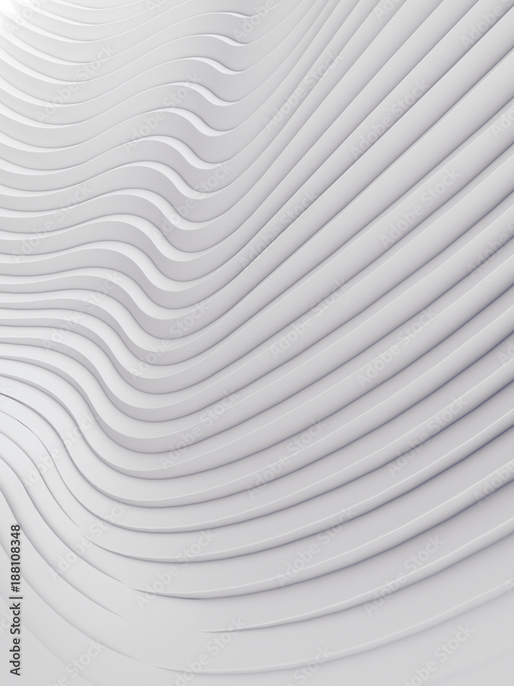 Aufkleber Wave band abstract background surface 3d rendering
