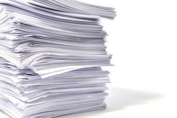 Stack of Documents isolated on white background