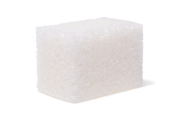 one of sugar cubes isolated on white background
