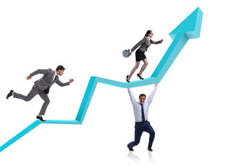 Business people in economic recovery business concept