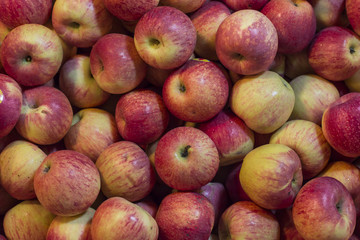 Red apples in a market