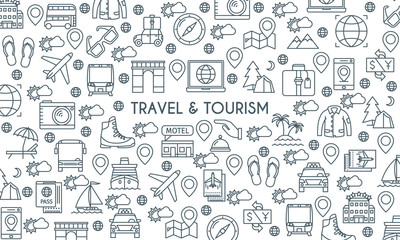 Thin line design travel banner