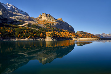 Lago di Fedaia, near the Marmolada mountain, Dolomites, Italy