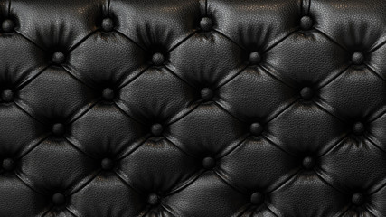 16:9 ratio. Luxurious black colour PVC leather sofa. Leather texture background.