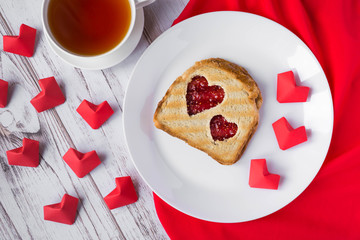 Breakfast and happy Valentine's day