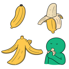vector set of banana