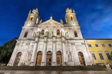 Fototapeta na wymiar View of the main facade of the Estrela Basilica in Lisbon, Portugal