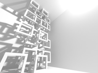 Fototapeta premium White Architecture Construction Modern Interior Background
