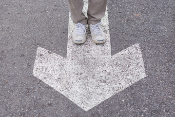 White casual shoes making decision