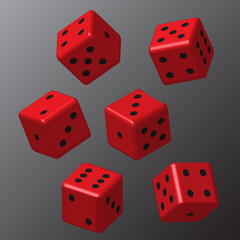 Red Dice with Black Points