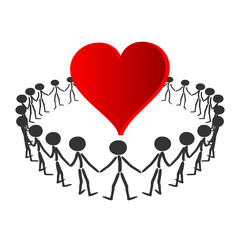 people circle with heart 