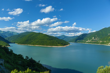Fototapeta na wymiar Tbilisi Reservoir in the mountains. Reservoir in the mountains.