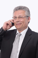 Elderly man with mobile phone