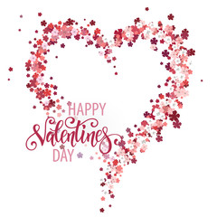 Beautiful floral heart with lettering. Valentine card. Vector illustration EPS10.