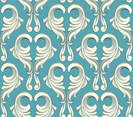 Floral pattern. Wallpaper baroque, damask. Seamless vector background.