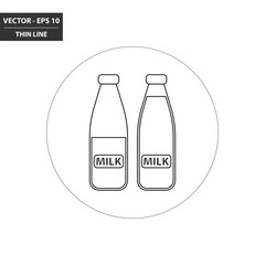 Milk bottle thin line flat icon. Vector Illustration.