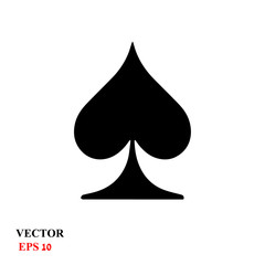 Playing card suit spade vector icon