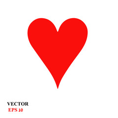 Playing card heart vector icon